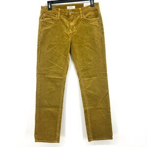 NWT Principle Denim Mustard Velour Optimist Mid-Rise Crop Pants Women's 28